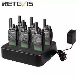 Retevis H777H 워키토키 6개 세트 양방향 라디오 PMR/FRS 통신 휴대용 6구 충전기 포함 인터컴