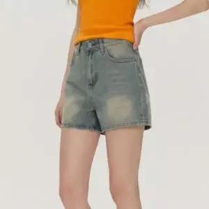 [하프클럽/]여성 여름 청반바지 하이웨스트 구제 워싱 데님 숏팬츠