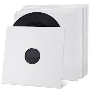 Facmogu 10PCS 12인치 비닐 레코드 재킷 두꺼운 350gsm 골판지 LP 커버 33 컬렉션 보관용 산성 프리 브 앨범 슬리브 흰색