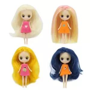 DBS blyth 미니 인형 컬러풀한 긴 머리 반짝이는 얼굴 선물 0cm