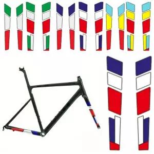 14Pcs 2D 3색 줄무늬 자전거 프레임 포크 데칼 내구성 PVC 스티커 도로 자전거 수정용 바이크 오토바이 헬