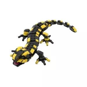 LEQUMOC 기계식 악어 Geckoed0 동물 로봇 파이어 살라만더 모델 빌딩 블록 선물용 브릭