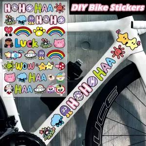 재미있는 그래피티 DIY 자전거 전기자전거 프레임 반사 스티커 세트 자전거 본체 로드 MTB 튜브 장식 데칼
