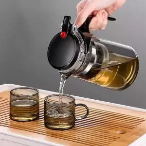웰링 버튼 드롭 차포트 찻잔 4인 다기세트 500ml