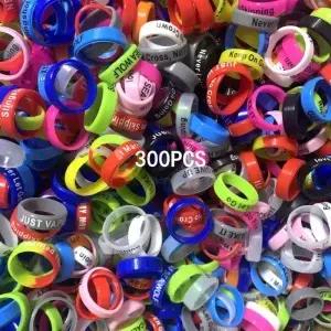 300pcs 낚싯대 핸들 보호 케이스 루어 실리카 젤로드 클립 O 자형 링 프로텍터 미끄럼 방지 태클 라켓