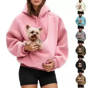 유니 애완동물 후디 고양이 강아지 가방 긴 소매 스웨트셔츠 다양한 색상 플러시 일상 착용 패션 액세서리