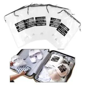 [골드스마일]여행가방정리 여행 캐리어 가방 용품 정리 투명 비닐 파우치 5p세트