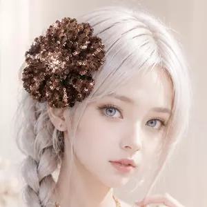 스팽글 헤어코사지 파티헤어핀 드레스 촬영소품 브로치 댄스복 무대의상 가방장식 플라워브로치 머리장식