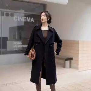 마킷5 여자 하프 더블 트렌치코트 루즈핏 코트 하이웨스트 봄가을 JEN3