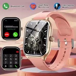 남성 여성용 스마트 시계 HD AMOLED 스크린 NFC 블루투스 통화 Smartwatch 건강 모니터 AI 음성 스포츠