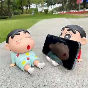 폰 홀더 크레용 부짱 데스크탑 장 TV 시청 학생 거치대 귀여운 인형 용
