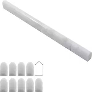 로브데코 카라라 화이트 3/5인치 X 12인치 대리석 펜슬 라이너 타일 샤워 및 백스플래시용 엣지 트림 몰딩