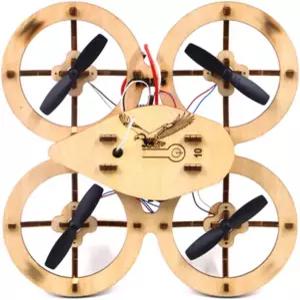 원목 DIY 쿼드콥터 드론 키트 RC 조립 STEM 모델 교육용 항공기 청소년 및 리모컨 듀얼 배터리가 장착된