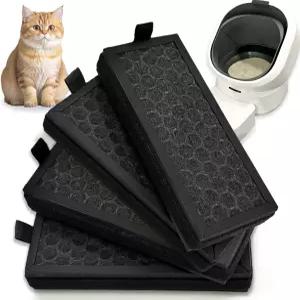 PETLIBRO 루마 자동 쓰레기통용 쉘샤인 4PCS 활성탄 필터 냄새 제어 교체 삽입 고양이 청소용 공기 청정기