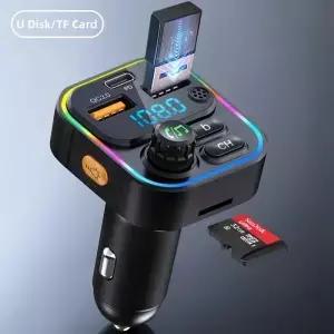 FM 송신기 블루투스 53 핸즈프리 차량용 AUX 라디오 변조기 MP3 플레이어 PD20W QC30 고속 충전 어댑터