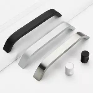 96 28 60 92mm 알루미늄 모던 심플 무광 화이트 캐비닛 신발장 옷장 문 손잡이 블랙 서랍 주방