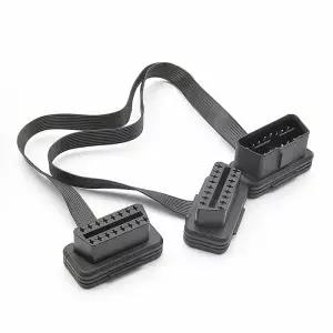 30CM obdii 확장 듀얼 커넥터 y 분배기 obd2 6pin 남성여성 연결 플랫 + 국수와 같은 얇은 elm327 사용
