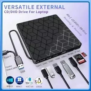 7 in USB30타입 C CD DVD 플레이어 외장 버너 광학 드라이브 휴대용 리더 노트북 데스크탑 노트북용