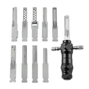 ABBP튜블러형 락픽 세트 교체 가능한 스테인리스 스틸 키가 된 9in 해제 도구 열쇠공 및 DIY 용