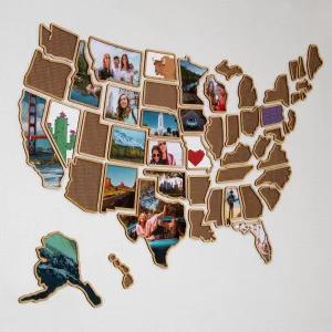 1DEA.me 3D Wooden USA 사진 지도 및 크로스 스티치 월 3 in 1 온라인 제작기 50 프레임 세트 사용하기