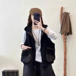 여성용 데님 가을 빈티지 카디건 상의 트렌드 조끼 추천 후드 프린트 SPO마켓3