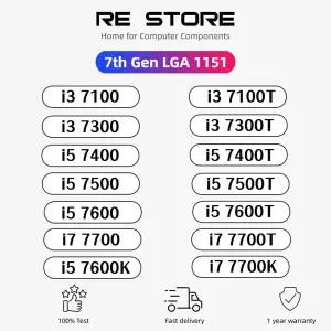 배송 i3 7100 7300 i5 7400 7500 7600 i7 7700 7100T 7350K 7400T 7500T 7600T 7600K 7700T 7700K 코어 7