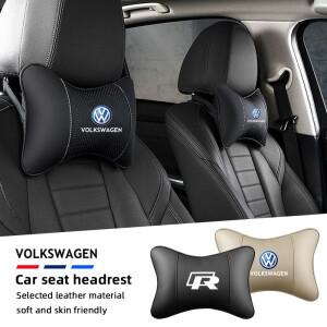 VW 자동차 가죽 머리 받침 시트 헤드 지지대 목 베개, 폭스바겐 폴로 골프 GTI CC 티구안 아테온 파사트 제