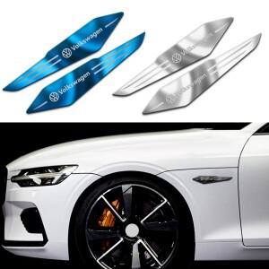 2Pcs 자동차 바디 사이드 펜더 리어 트렁크 반사 거울 금속 스티커 폭스바겐 VW GTI R 라인 용 밸브