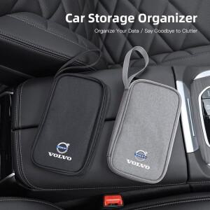 자동차 보관 가방 여행용 지퍼 볼보 V60 V40 XC90 S60 C30 V50 V70 S90 S80 V90 용 데이터 케이블 헤드폰