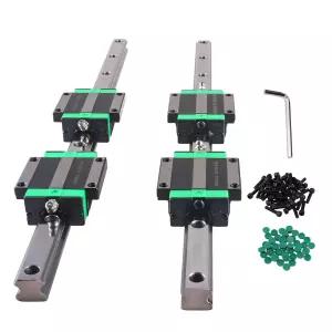 선형 가이드 레일 2PCS HGR20 500mm HGW20CC 플랜지 타입 베어링 캐리지 슬라이더 블록 DIY CNC 라우터