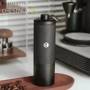 TIMEMORE 체스넛 C5/C5 휴대용 수동 커피 그라인더 핸드 에스프레소 S2C 42mm 버 내장 더 높은 분쇄 효율