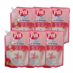 프릴 맑은식초 산뜻한 자몽 1L x6개 친환경 고농축 1종 주방세제