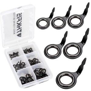 THKFISH 낚싯대 가이드 수리 키트 미끼 캐스팅 / 방적 막대 세라믹 스테인리스 스틸 탄소 40pcs 60pcs 75pcs