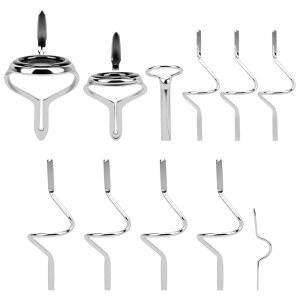 낚싯대 가이드 수리 키트, 11PCS 스테인리스 플라이 팁 소금물 및 담수 교체용 폴 아일렛 주조 방적