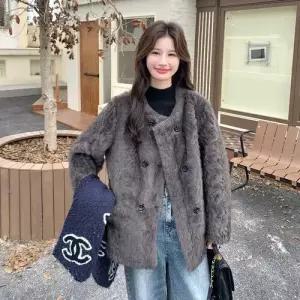 여사친 롱 가을 캐주얼 겨울 모피 램스울 라이크 여중 코트 슬림핏 추천 SPO마켓1