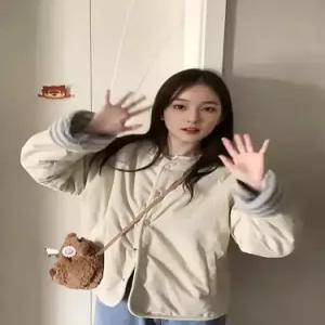 여사친 빈티지 캐주얼 추천 모피 코트 양면 스트라이프 램스울 라운드 싱글 보온 SPO마켓1