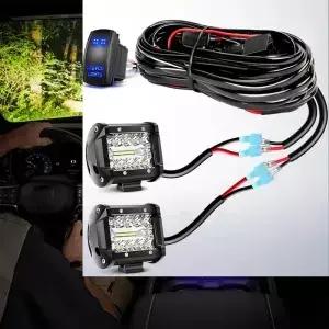 LED 라이트 바 배선 키트 4AWG 헤비 듀티 2V 5핀 로커 온오프 스위치 파워 릴레이 블레이드 퓨즈라이트 미