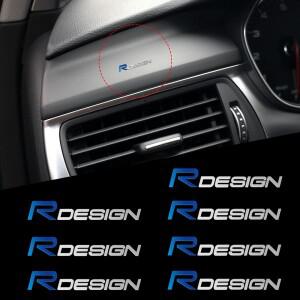 3D 금속 자동차 인테리어 장식 스티커, R 디자인 배지, 볼보 RDESIGN T6 AWD S40 S90 S60 XC40 용 스타일링