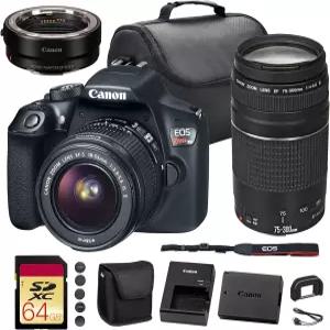 855mm 렌즈가 장착된 캐논 EOS 레벨 T6 DSLR 카메라 8MP APSC CMOS 센서 내장 WiFi 및 풀 HD 비디오 여행