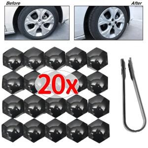 20PCS 21mm 자동차 타이어 스크류 캡 너트 휠 허브 나사 보호 도난 방지 커버 액세서리 Tuercas Para Llant