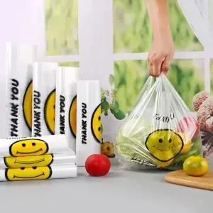 50 Pcs 비닐 봉투 3 저장 가방 핸들 슈퍼마켓 식료품 쇼핑 유용한 주방 보관 바구니