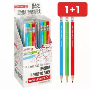 선생님 채점펜 3색 세트 빨간펜 색펜 볼펜 필기구 시험 공부 수험생  1+1