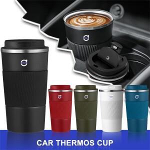 자동차 진공 플라스크 열 머그잔 스테인레스 스틸 커피 컵 볼보 XC90 C30 T6 S60 C70 V40 V70 용 재사용 가