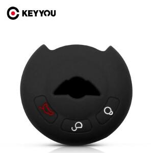 KEYYOU 3 버튼 실리콘 자동차 키 케이스 BMW 미니 쿠퍼 R60 R56 액세서리 커버 Fob 스타일링 보호 피부