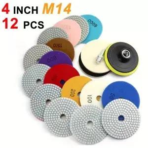 2pcs 4 인치 00mm 다이아몬드 연마 패드 5/8 후원자 콘크리트 대리석 돌에 대 한 습식/건식 화강암