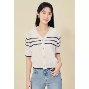 JJ지고트 라인 배색 브이넥 가디건 GP5P1CDT11 1110618