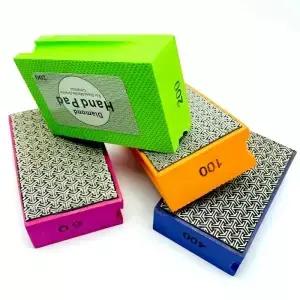 4pcs 다이아몬드 핸드 폴리싱 패드 95x60mm 타일 유리 연마 그라인딩 블록 스톤 대리석 세라믹 샌딩