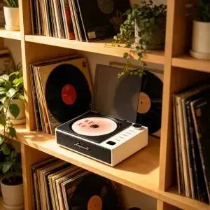 레트로 CD 플레이어 휴대용 블루투스 스피커 앨범 음악 를 불러일으키는 가정용 선물 레트로/빈티지