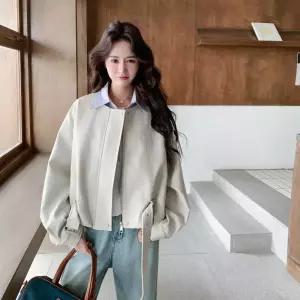 여친 페이크 투피스 가죽 재킷 터틀넥 코트 상의 원픽1