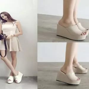 슬리퍼 통굽 웨지힐 한복용 오픈토 슈즈 키높이 여자